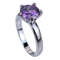 Best Price ! Fashion Amethyst Stone 925 Silver Ring Size 10 Jewelry For Women Wholesale 2015 Valentine\'s Gift
