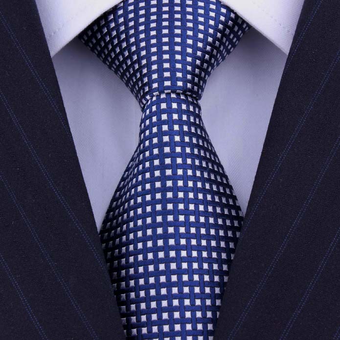 Brand Blue Plaid Silk Tie Neckties For Men Formal Business Fashion Classical Gravatas Masculinas Seda Corbatas