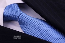Brand Blue Plaid Silk Tie Neckties For Men Formal Business Fashion Classical Gravatas Masculinas Seda Corbatas