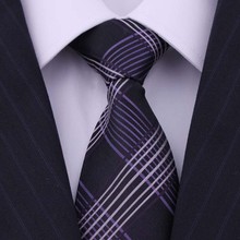 Brand Silk Tie Ties Collar Cravate Neckties Corbatas Blue White Striped For Mans Gentlemen Formal Busniess