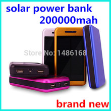 Hot sale !New power200000mAh Solar Power Bank Backup Battery Solar Charger 200000mAh for GPS MP3 PDA Mobile Phone free shipping
