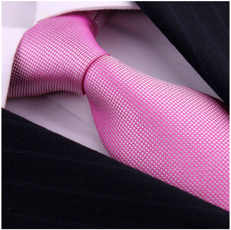 Fashion Brand Pink Silk Ties Cravate For Mans Gentlemen Wedding Dress Neckties Corbatas Bowties gravatas masculinas