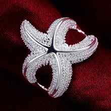 free shipping 925 silver Fashion Jewelry sea star hurge Bulgary men wedding ring for women SMTR538