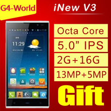 Original iNew V3 V3 plus Octa Core 3G Mobile phone Android 4.4.2 2G RAM 16GB ROM 5 inch HD OTG 13MP Camera Russian cell phones