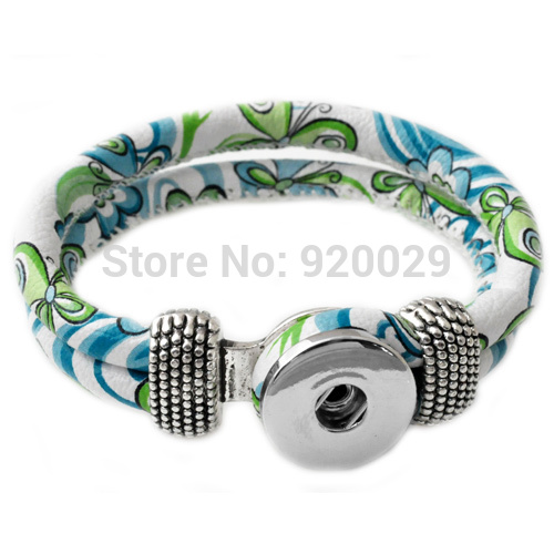 P00024 Newest mix color button clasp cord bracelet button bracelet fit 18mm button