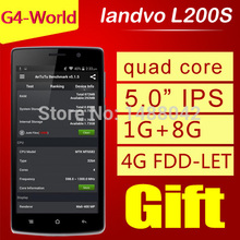 In stock landvo L200S MTK6582W+MT6290 quad core android 4.4 5.0″ IPS screen 8MP Rear 1GB RAM 8GB ROM 4G FDD-LET cell phones