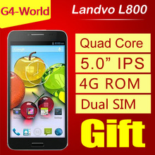 Landvo L800 MT6582 Quad Core Mobile Phone Android 4.2 OS 5 inch 512MB RAM 4GB ROM 2mp Camera WCDMA AGPS Original 3G celular