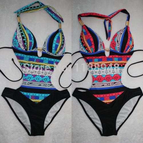 Details about Women Sexy Bohemia One Piece MONOKINI SWIMSUIT SWIMWEAR US SIZE S M L XL