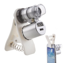 Mobile Phone Microscope Magnifier Lens 60X Optical Zoom Telescope Camera Universal Clip LED Lens For iPhone