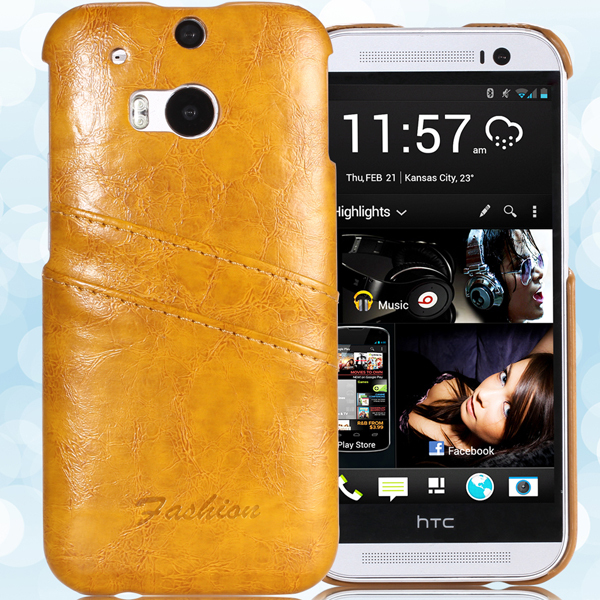 Christmas Electronic Accessories Parts Mobile Phone Case For HTC One M8 Grease Glazed Leather Back Cover