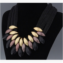 Star Jewelry New Choker Fashion Necklaces For Women 2015 Popular Exaggerated Weaving Geometric Statement Necklace 92
