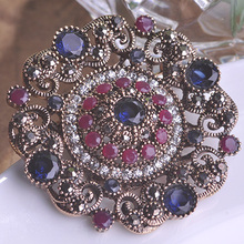 Auspicious New Year hijab Brooch Pin Up CZ Zircon Crystal joias turco Delicate Gifts Broches alfileres