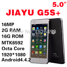 Free shipping Original Jiayu G5 G5S + MTK6592 Octa Core 2.0Ghz 2GB RAM 5.0” 1920×1080 16.0MP dual SIM Android 4.4 mobile phones
