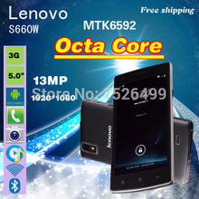 Lenovo S660W mobile phone MTK6592 octa core 2GB RAM 16G Rom 5.0″ HD 1080P 13MP camera Dual sim GPS Free shipping