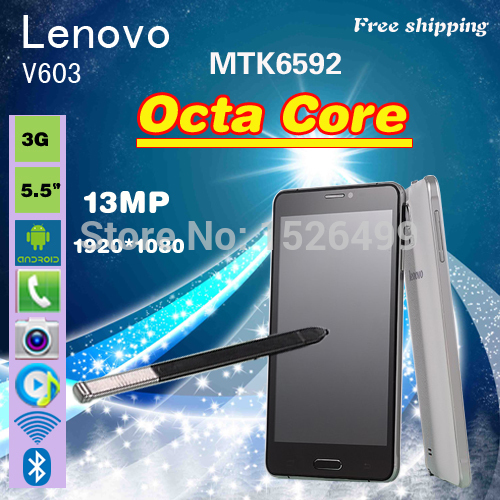 Lenovo V603 phone mtk6592 octa core 2G RAM 3G WCDMA 2 0GHZ 13MP 5 5 HD
