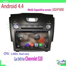 For Chevrolet S10 2 din Pure Android 4.4 1024*600 Car GPS with WIFI 3G GPS USB Capacitive screen Car radio car Audio car stereo