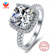 Big Promotion!!! 100% 925 Sterling Silver Princess Luxury 2.5ct CZ Diamond Engagement Ring For lover’s Sona Wedding Ring YWX005