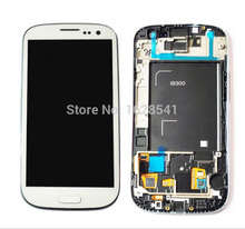 1pc Only White LCD Displays Touch Screen Digitizer for Samsung Galaxy S3 i9300 replacement with Middle Frame Original Logo Sale