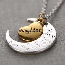 2015 Fashion Statement Necklace Moon Necklace I Love You To The Moon And Back For Mom