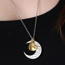 2015 Fashion Statement Necklace Moon Necklace I Love You To The Moon And Back For Mom