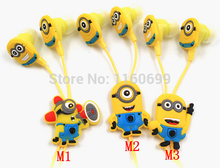 NEW cartoon in ear wired 3 5mm earphone headphone Despicable Me Minions model headset for MP3