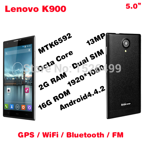 Lenovo k900 T Mobile Phone 5 IPS 1920x1080px 13MP Android 4 4 MTK6592 Octa Core 2G
