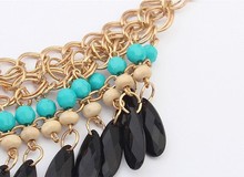 Bohemian Tassels Drop Vintage Gold Choker Chain Necklaces Pendants Fashion Jewelry For Woman 477