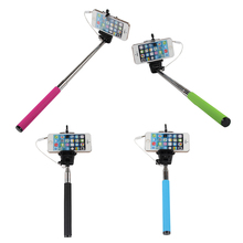 Wired Selfie Stick Handheld Monopod Built in Shutter Extendable Mount Holder For iPhone Samsung Smartphone Any