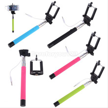 Wired Selfie Stick Handheld Monopod Built in Shutter Extendable Mount Holder For iPhone Samsung Smartphone Any