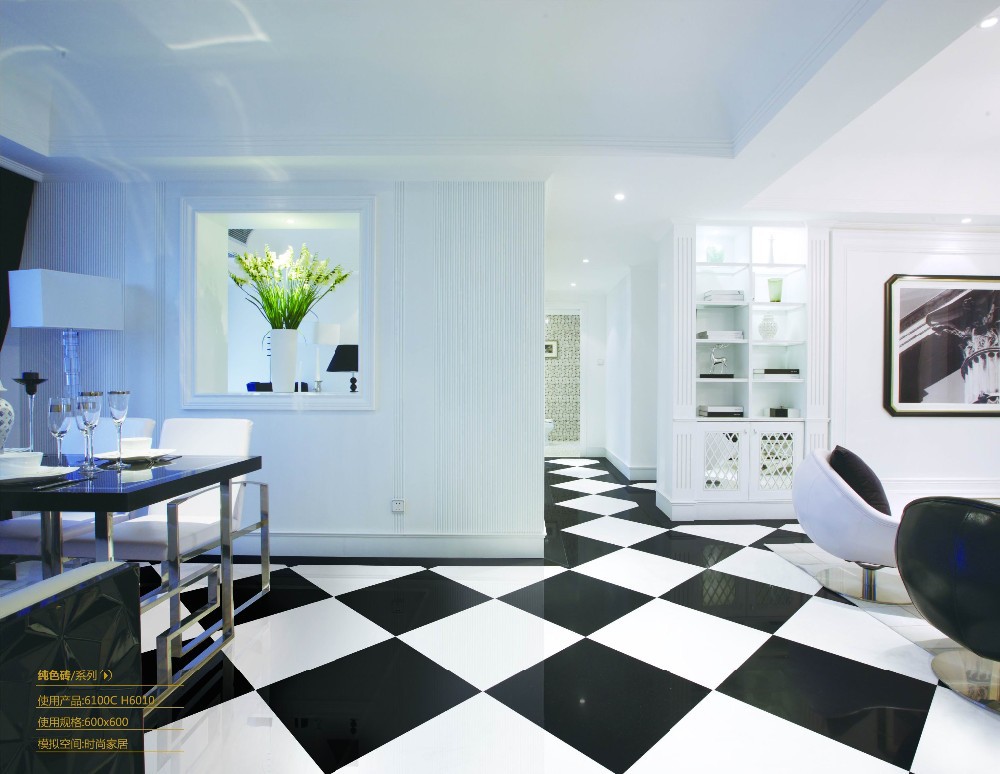2015 Porcelain Polished Floor Tiles with nano 800X800MM LuBan Super Black H8010