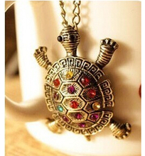  2015 New Fashion Dress Pendant Chain Necklace Colorful And Lovely LittleTortoise Necklaces Pendants Jewelry Wholesale