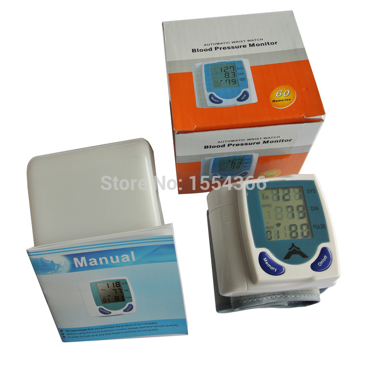 Wrist Blood Pressure Pulse Monitor Health Monitors Digital household Portable Blood Pressure Monitor meter 2014 Free