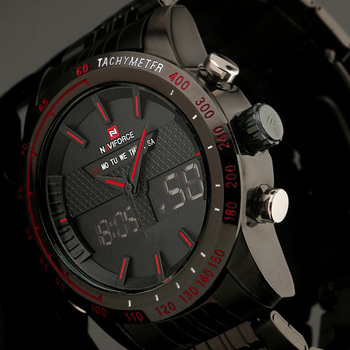 2015 новинка мужчины часы мужская полный стали кварцевые час часы аналоговый цифровой из светодиодов часы спорт военная наручные часы