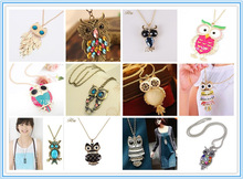 2015 Classic Jewelry Hot Sell High Quality Fashion Necklace Antique Owl Pendant Necklace for Woman Wholesale Free Shipping