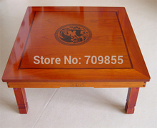 Korean Living Room Furniture Antique Style Small Low Coffee Table Red Brown Color Folding Legs Traditional Korean Tea Table