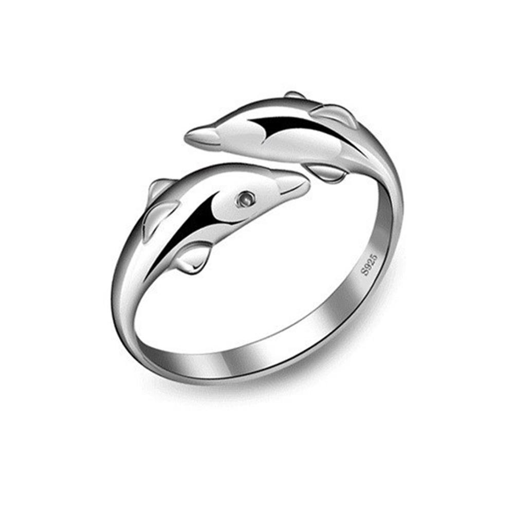 New hot sale Fashion cute dolphin party rings for girls 925 sterling silver rings wedding rings