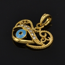 Rhinestone Muslim Evil Eye Charm Jewlery 18K Yellow Gold Plated