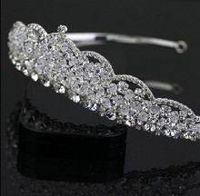 Crystal Bride Headdress Marriage Bride Jewelry An Crown Hair Accessories Silver Base Alloy Electroplating HG001