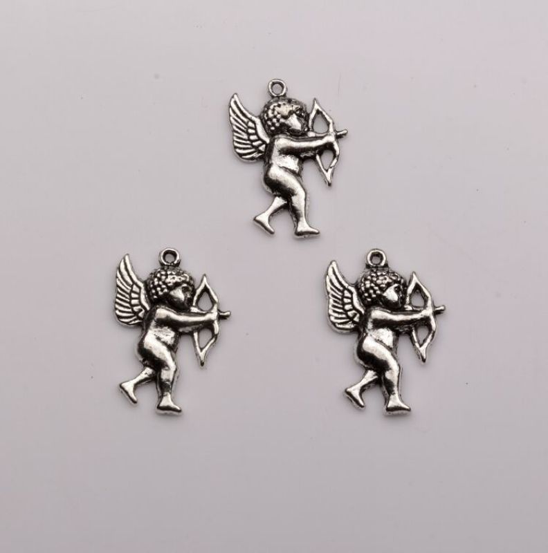 Hot 10pcs New Antique Silver Single sided design Cupid Charm pendants DIY Jewelry 15 x 21