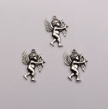 Hot !  10pcs New Antique Silver Single-sided design Cupid Charm pendants DIY Jewelry 15 x 21 mm   za331