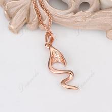 Free shipping Fashion jewlery Wholesale 18K Real Gold Plated Grace Trendy Crystal Pendants Necklace For Women