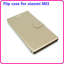 PU Leather Flip Smart Stand Case For Xiaomi 3 Mi3  Mobile Phone Accessories Cover Free shipping