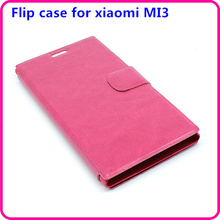 PU Leather Flip Smart Stand Case For Xiaomi 3 Mi3 Mobile Phone Accessories Cover Free shipping