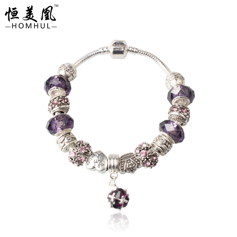 Free Shipping New 925 Sterling Silver jewelry strand bracelet Fit European pandora bracelets bangles DZ06