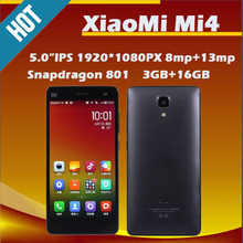 100% lOriginal Xiaomi Mi4 M4 4G LTE Phone 5.0″ IPS 1920*1080P Screen Snapdragan801 Quad Core 3GB RAM 13MP Android 4.4 MIUI 6