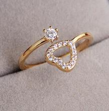 Best gift love heart 18K RGP Good quality Fashion gold plated zircon crystal ring wholesale B6.7D25211