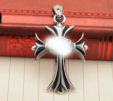 titanium stainless steel thai silver style jewelri cross harley necklac pendant
