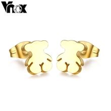 2015 Fashion pendientes to us bear earrings cute teddy bear design stud earrings for women pendientes