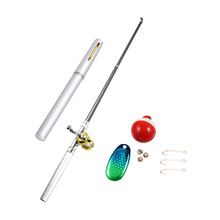 Guaranteed 100 Mini Pocket Portable Fishing Rod Pen Set Reel Wheel Fish Kits With Line Aluminum