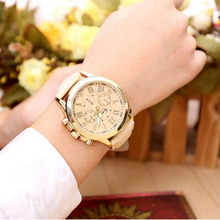 2014 new casual ladies Quartz Watch fashion 2015 women gold plated watches leather woman luxury brand